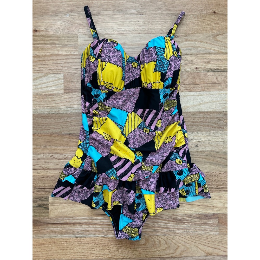 Disney Nightmare Before Christmas Sally Swimsuit Women S Multi Goth Swim Dress